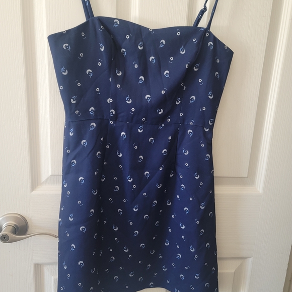 French Connection Navy Floral Mini Dress - Picture 1 of 2